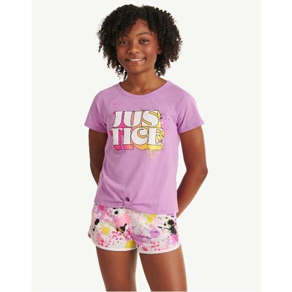 Justice Girls Lightweight Knot Front Shirt & Tank Top 2-Count Size S (7/8) - Picture 6 of 9